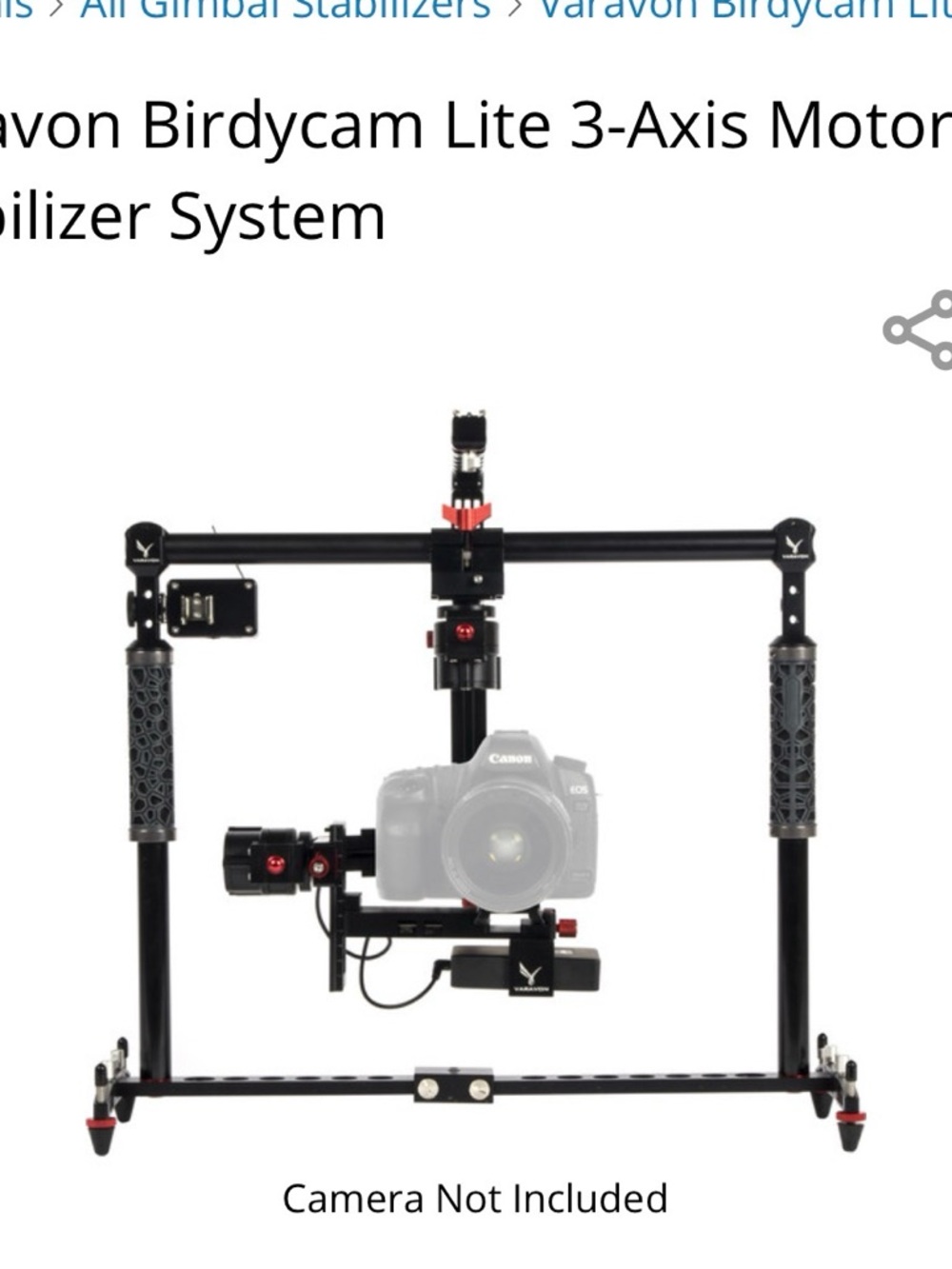 Lite 3-Axis Motorized Gimbal Stabilizer — Black with Red Accents